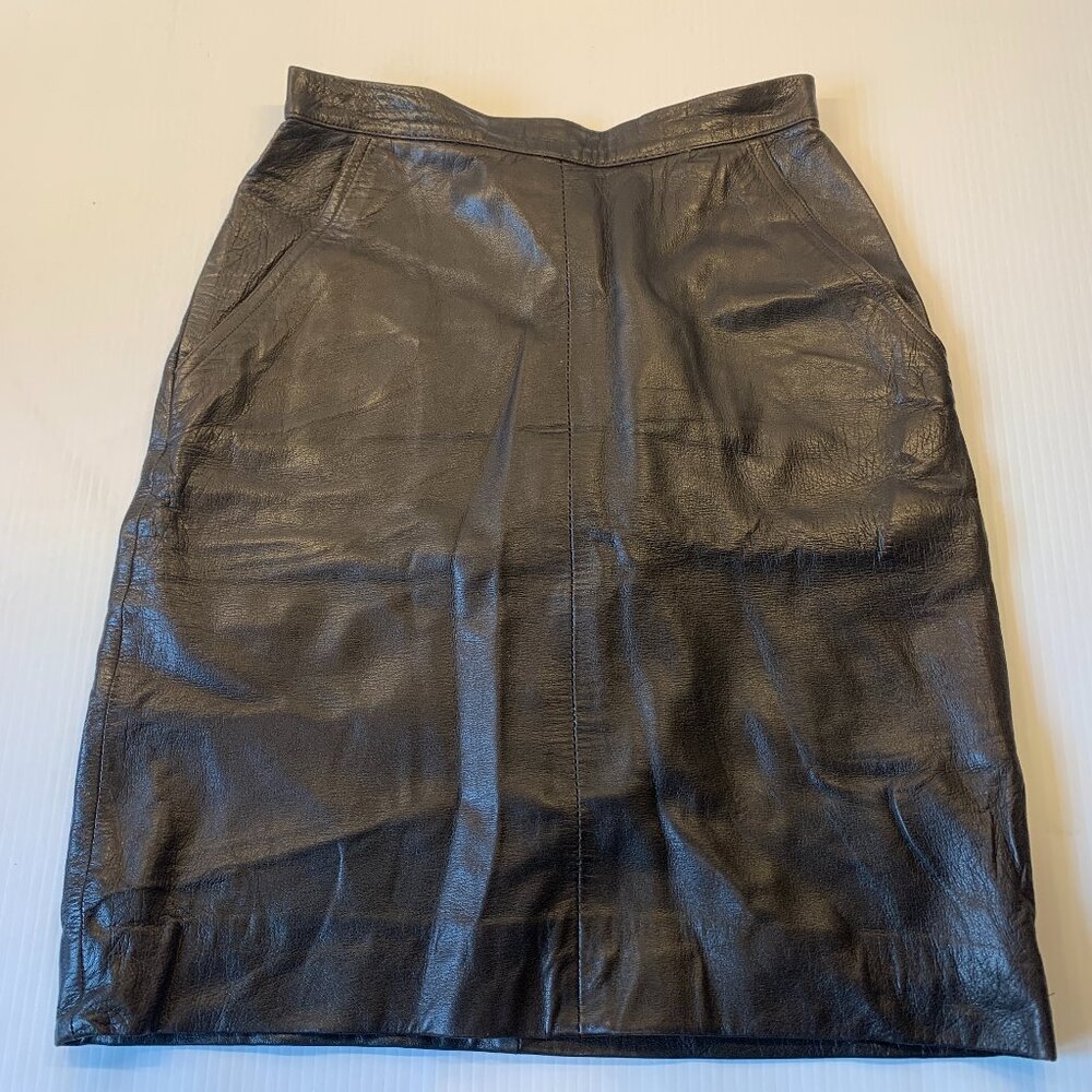 Valentino Brown Leather Skirt  Sz sm.